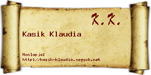 Kasik Klaudia névjegykártya